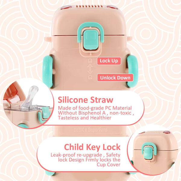 2 in 1 Kids Bus Water Bottle 500ml - Image 6