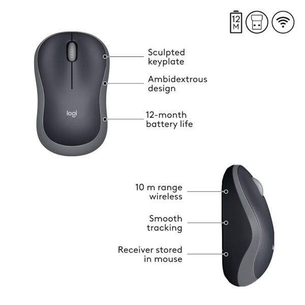 Logitech Wireless Mouse - M185 - Image 3