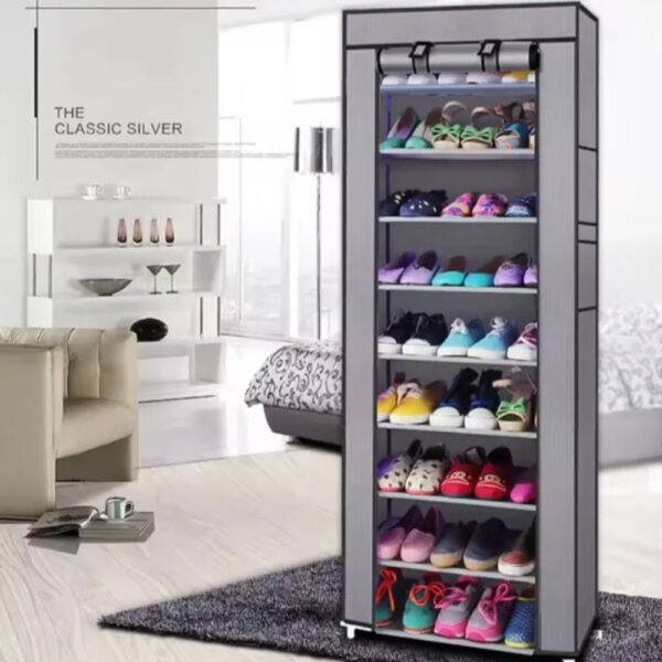 10 Layer Covered Shoe Rack - Image 2