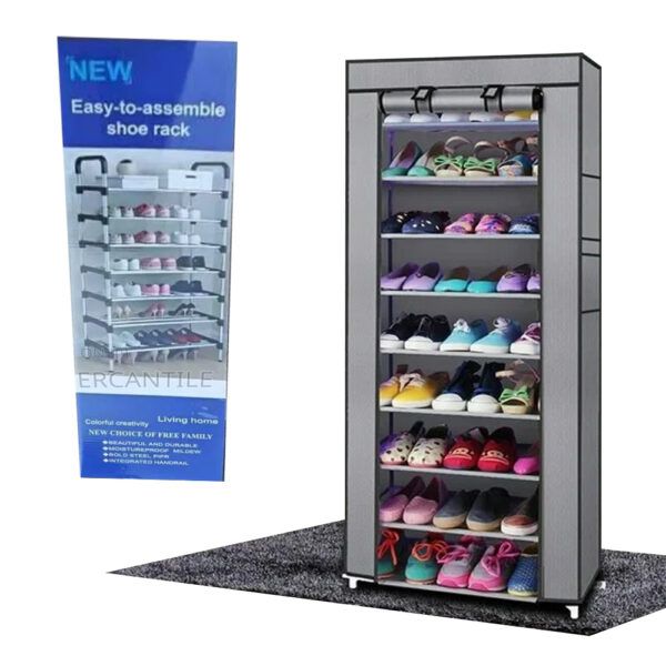 10 Layer Covered Shoe Rack - Image 3