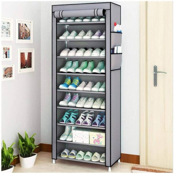 10 Layer Covered Shoe Rack