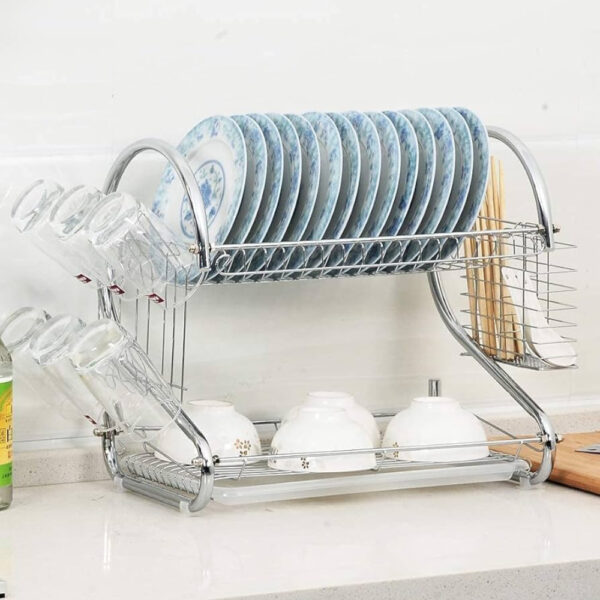 2 Layer 42cm Dish Rack - Image 3