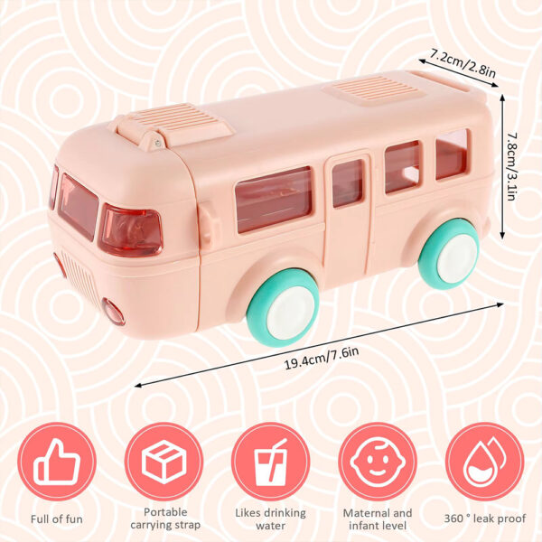 2 in 1 Kids Bus Water Bottle 500ml - Image 4