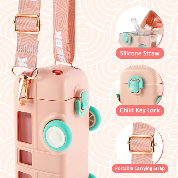 2 in 1 Kids Bus Water Bottle 500ml - Image 5