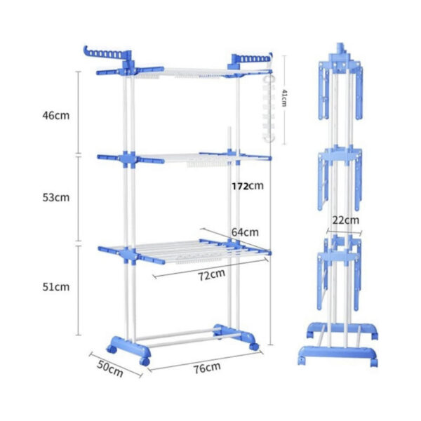 3 Layer 40kg Cloth Rack - TW1162 - Image 2