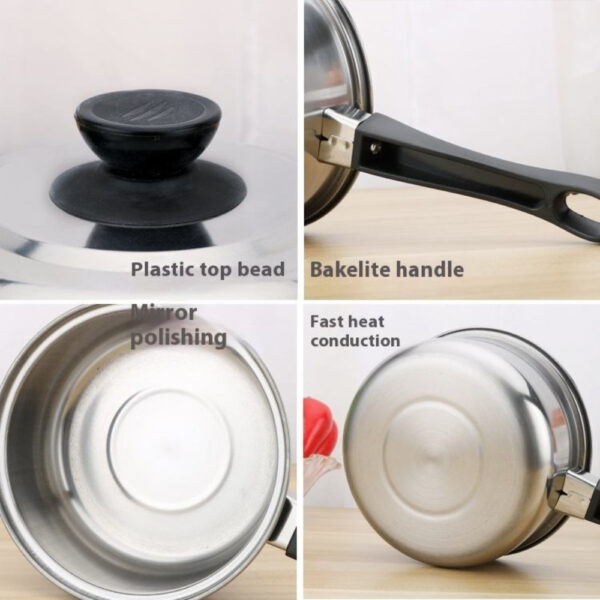 3pcs Cookware Set Milk Pan (14-16-18Cm) - Image 3