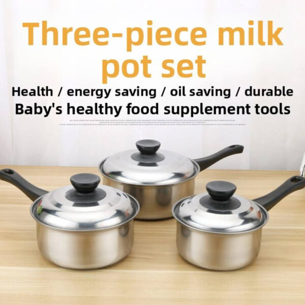 3pcs Cookware Set Milk Pan (14-16-18Cm) - Image 4