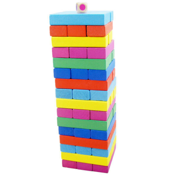 48pcs Wooden Colour Building Blocks Box - Image 3