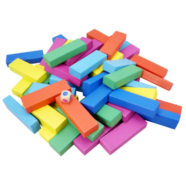 48pcs Wooden Colour Building Blocks Box - Image 2