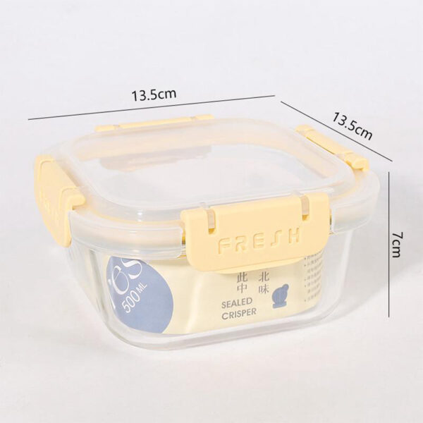 500ml Square Glass Fresh Keeping Box 1611 - Image 3