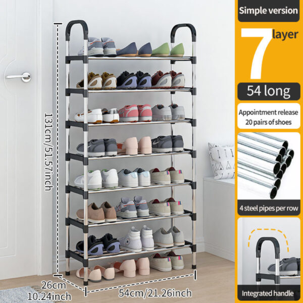7 Layer Shoe Rack with Handrail - Image 2