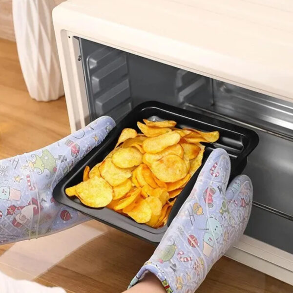 Cotton And Linen Lemon Heat Insulation Gloves - Image 3