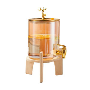 Glass Beverage Juice Bucket 2.6L - Gold