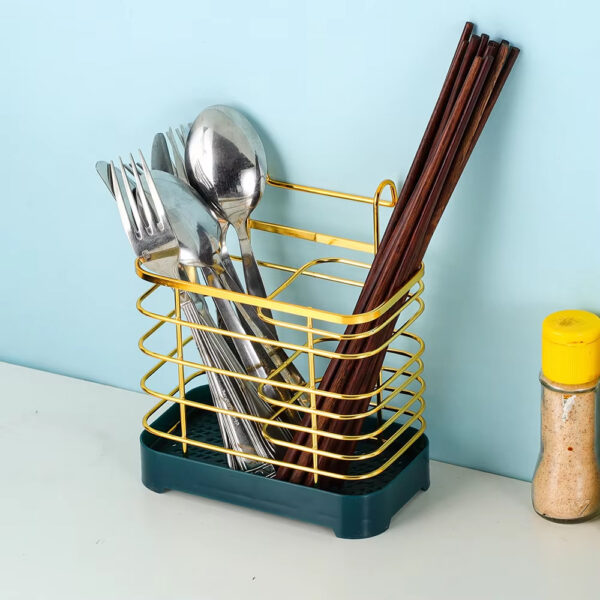 Golden Hanging Utensils Holder - Image 3