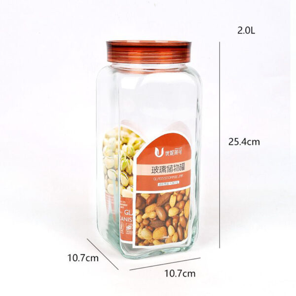 Square Glass Storage Jar - 1197 - Image 3
