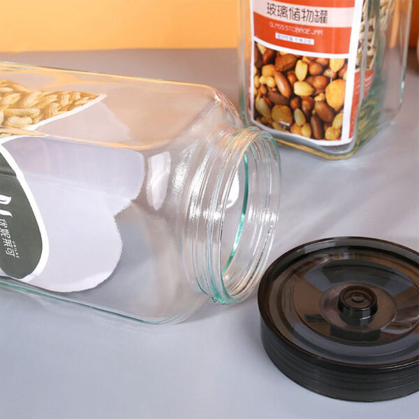 Square Glass Storage Jar - 1197 - Image 2