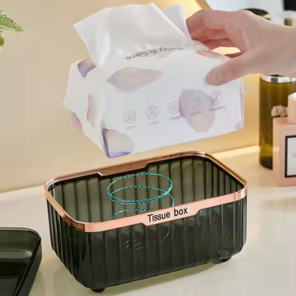 Square Plastic Tissue Box - Image 2