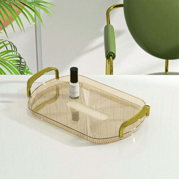 Square Tray with Gold Handle - Image 2