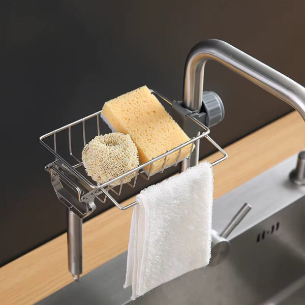 2Pcs Stainless Steel Kitchen Sink Organizer - Image 4