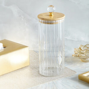 200ml Striped Storage Jar with Diamond Bead