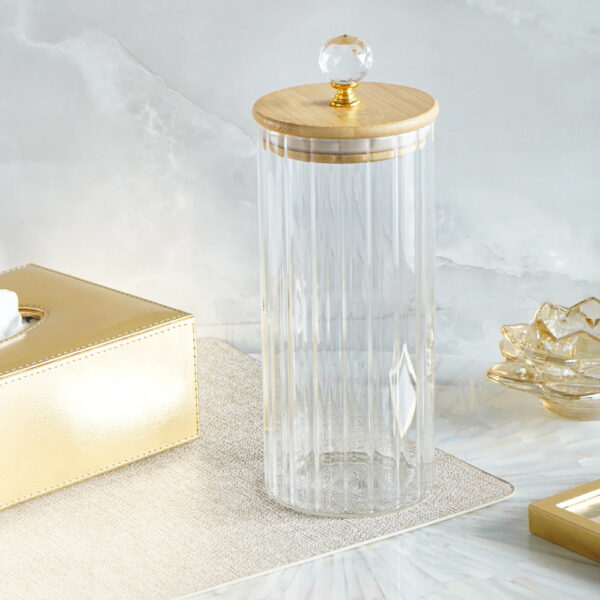 200ml Striped Storage Jar with Diamond Bead