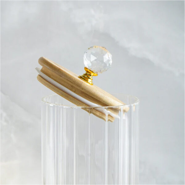 200ml Striped Storage Jar with Diamond Bead - Image 3