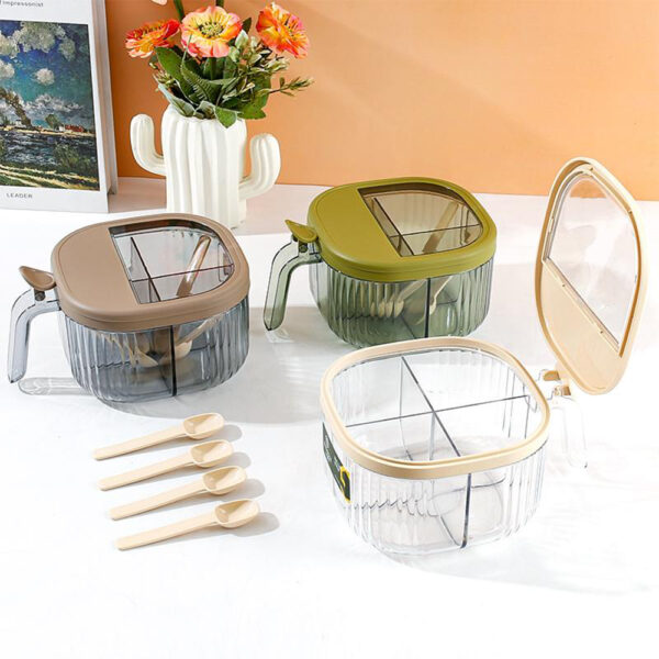 Transparent 4 Compartment Spice Box - 3798 - Image 3