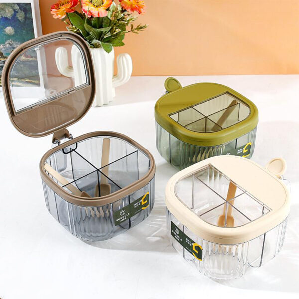Transparent 4 Compartment Spice Box - 3798 - Image 2
