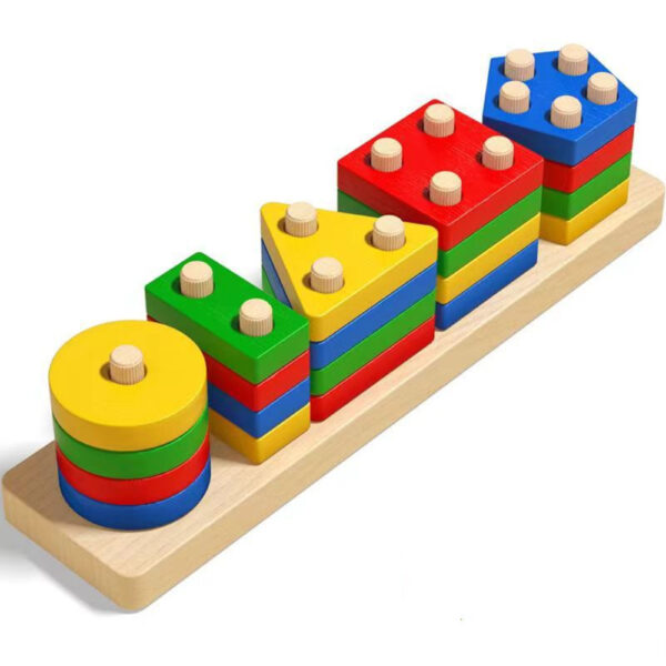 Wooden 5 in 1 Shape Sorting Set - Image 2