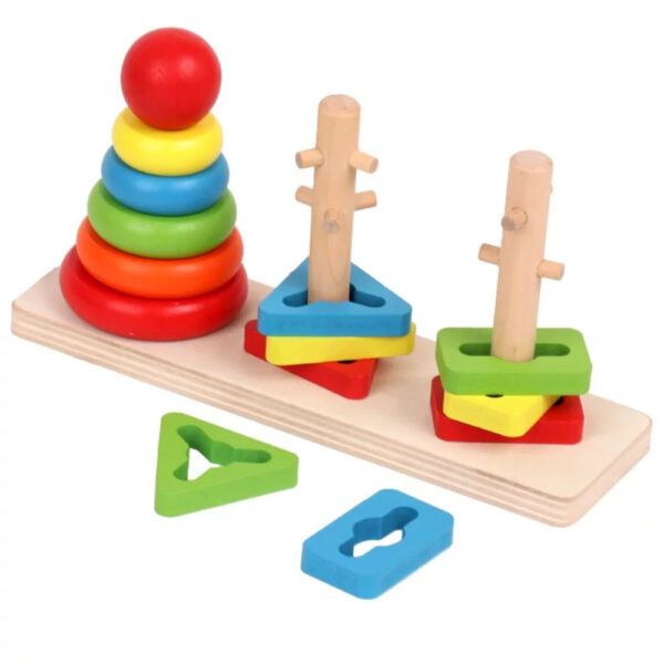 Wooden Shape 3 Column Tower - Image 2