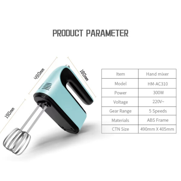Richsonic 300W Copper Motor Hand Mixer RSHM-512 - Image 2