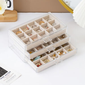 3 Drawer Velvet Jewelry box