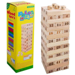 48pcs Wooden Number Building Blocks Box