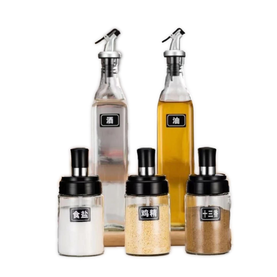 5pcs Seasoning Jar & Oil Bottle