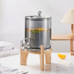 Glass Beverage Juice Bucket 2.6L - Silver