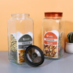 Square Glass Storage Jar - 1197