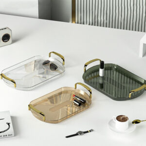 Square Tray with Gold Handle