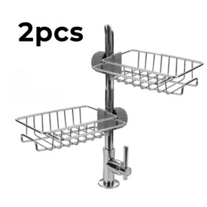 2Pcs Stainless Steel Kitchen Sink Organizer