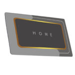 Waterproof Floor Mat Square - Gold Line