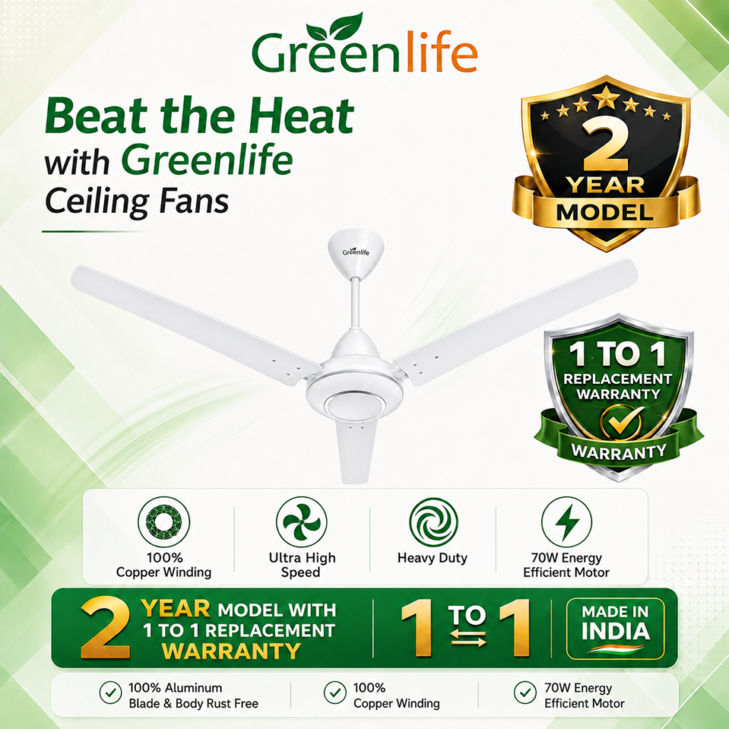 Greenlife Emmar White 56" Ceiling Fan