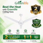 Greenlife Emmar White 56" Ceiling Fan