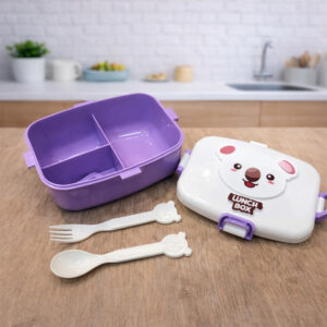 Koala 3 Compartment Lunch Box with Fork & Spoon