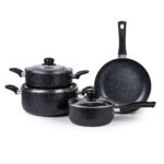 Mitshu 7-Piece Marble Non-Stick Cookware Set