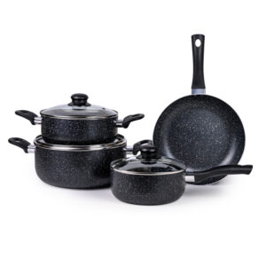 Mitshu 7-Piece Marble Non-Stick Cookware Set