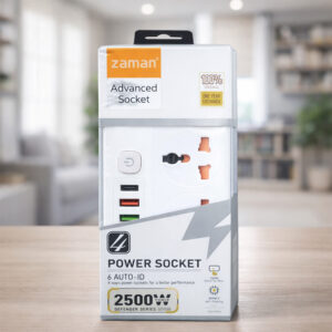 Zaman 4 Plug Extension Cord With USB & C Pin